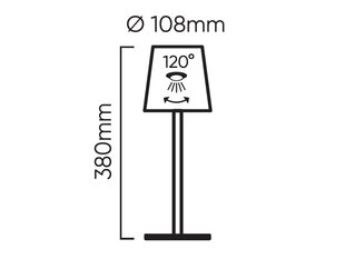 Taaslaetav laualamp Taza 3,5W 400lm CCT IP54 roosa 4000mAh USB tüüp C цена и информация | Настольная лампа | kaup24.ee