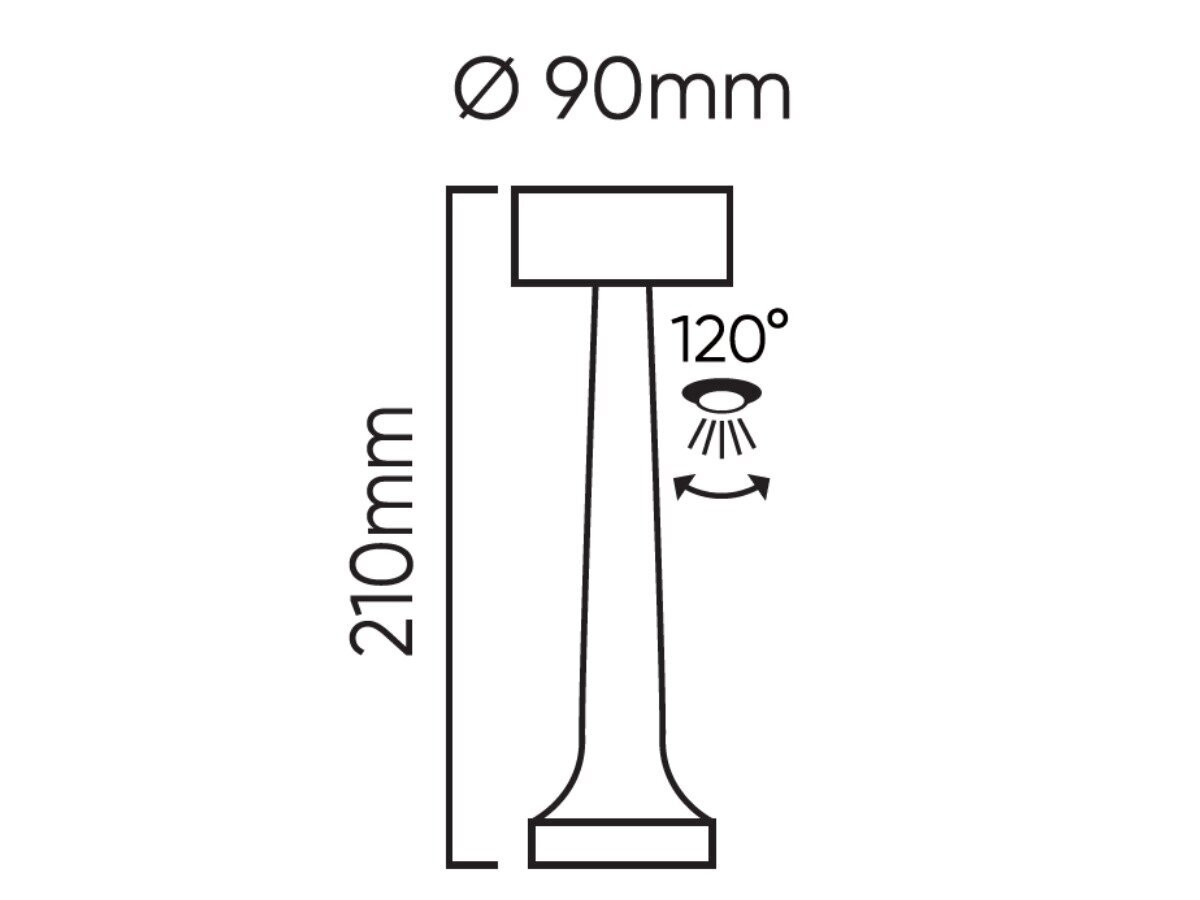 Taaslaetav laualamp Riwia 1,0W 120lm CCT kuldne 1,8Ah USB tüüp C цена и информация | Laualambid | kaup24.ee