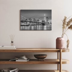 Seinapilt New Yorgi Brooklyni sild öösel цена и информация | Картины, живопись | kaup24.ee