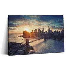 Seinapilt New York Manhattan ja päikeseloojang цена и информация | Картины, живопись | kaup24.ee
