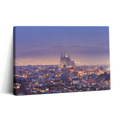 Seinapilt Vaade Barcelonale ja Sagradale öösel hind ja info | Seinapildid | kaup24.ee