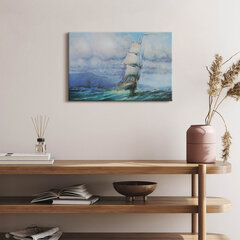 Seinapilt Värvitud laev vee peal цена и информация | Картины, живопись | kaup24.ee