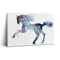 Seinapilt Loomade loodus – maalitud hobune ja puud цена и информация | Картины, живопись | kaup24.ee