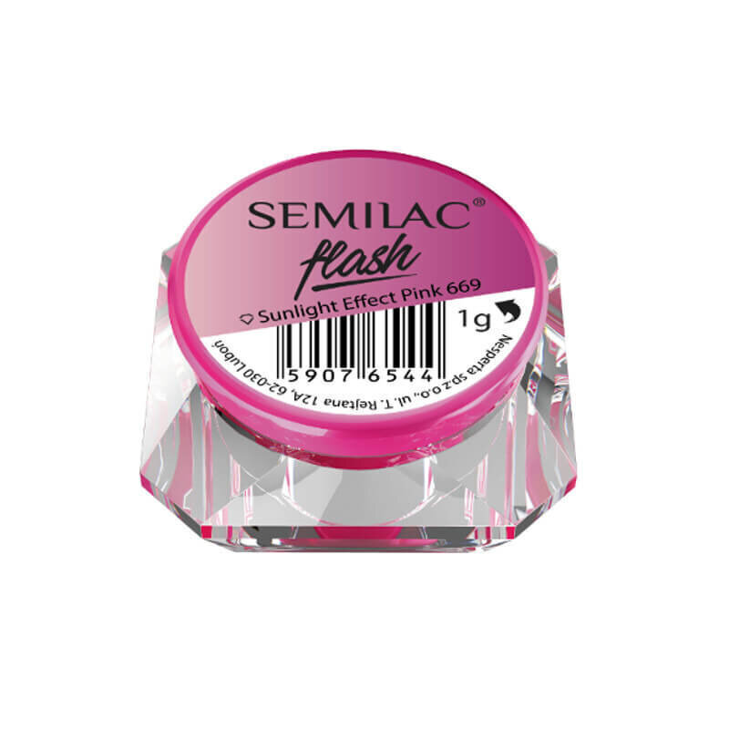 Küünetolm Semilac Flash Sunlight Effect Pink 669, 1 g hind ja info | Maniküüri ja pediküüri tarvikud | kaup24.ee