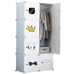 Модульный детский шкаф eMomo, белый цена и информация | Детские шкафы | kaup24.ee
