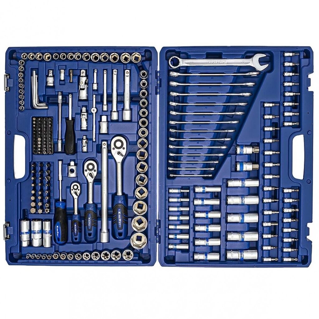 1/4" + 3/8" + 1/2" Peade ja võtmete komplekt, 218 tk цена и информация | Käsitööriistad | kaup24.ee