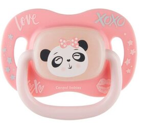 CANPOL knupis silikona simetriskais EXOTIC Panda 0-6m. 1gab. (34/920) цена и информация | Пустышки | kaup24.ee