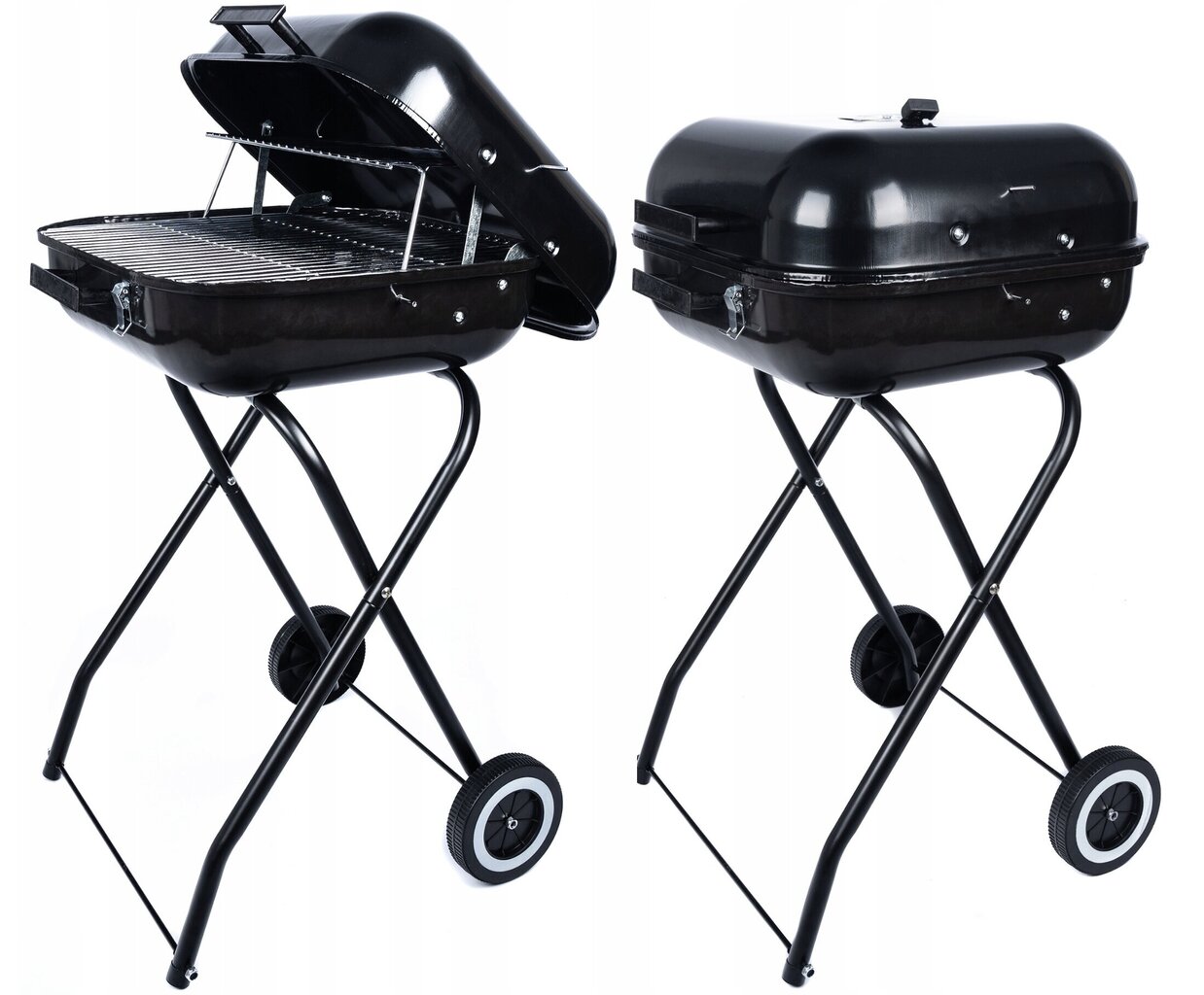 Mobiilne ratastel grill Gotel, 85x46x50 cm, must цена и информация | Grillid | kaup24.ee