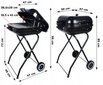 Mobiilne ratastel grill Gotel, 85x46x50 cm, must цена и информация | Grillid | kaup24.ee