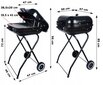 Mobiilne ratastel grill Gotel, 85x46x50 cm, must hind ja info | Grillid | kaup24.ee