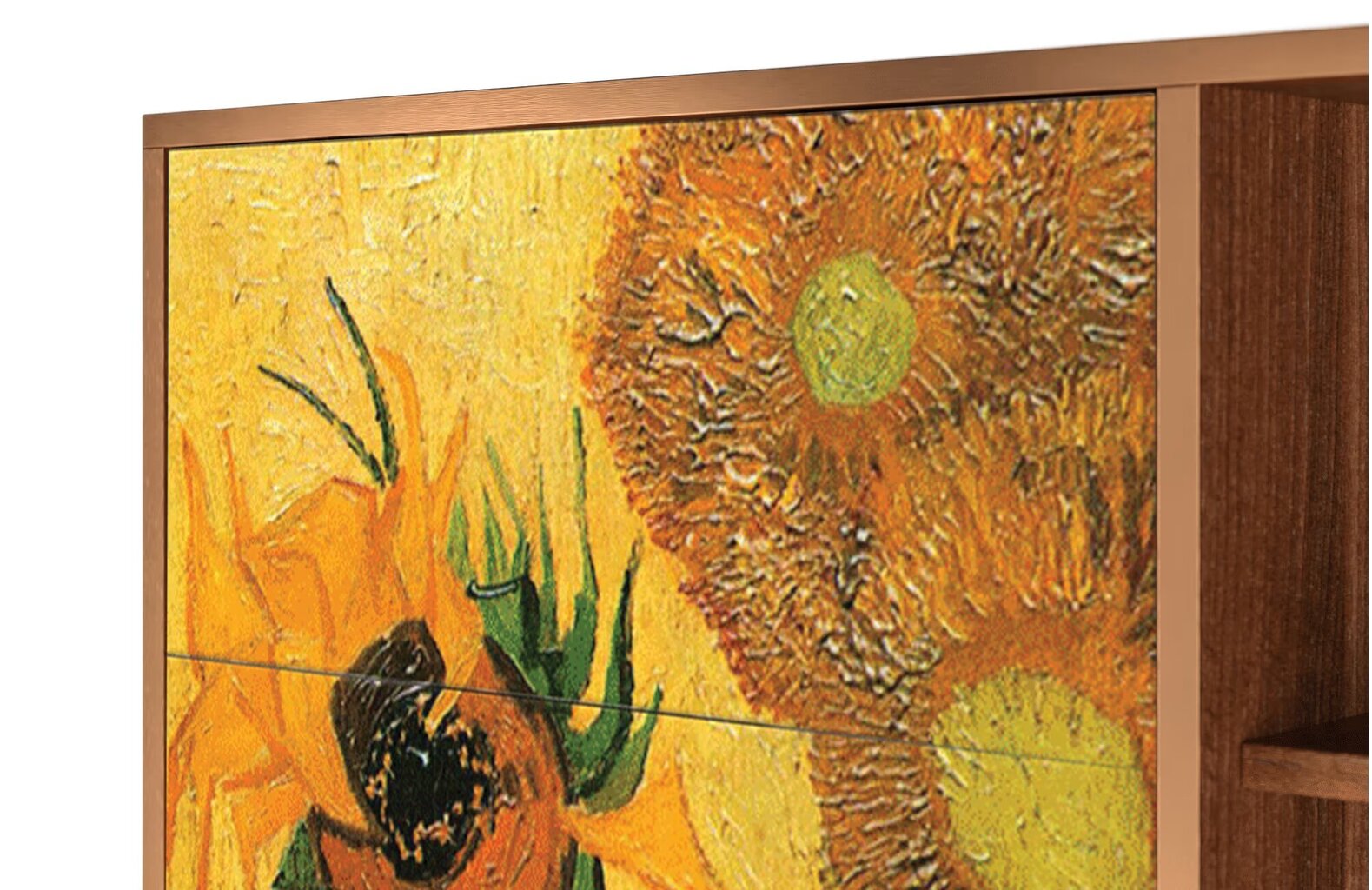 Puhvetkapp BS2 Sunflowers By Vincent Van Gogh L 125 cm, pähkel цена и информация | Kummutid | kaup24.ee