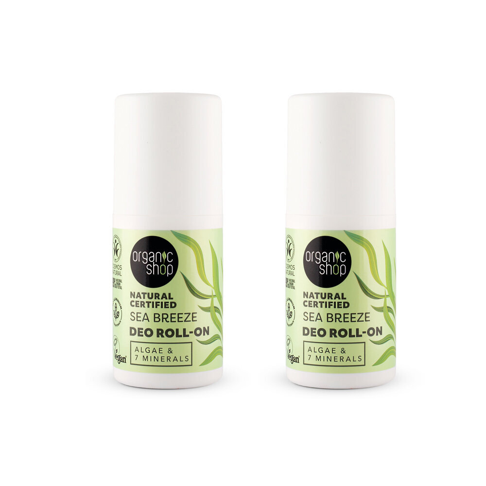 Deodorant Organic Shop Natural Algae & 7 Minerals, 2 x 50 ml цена и информация | Deodorandid | kaup24.ee