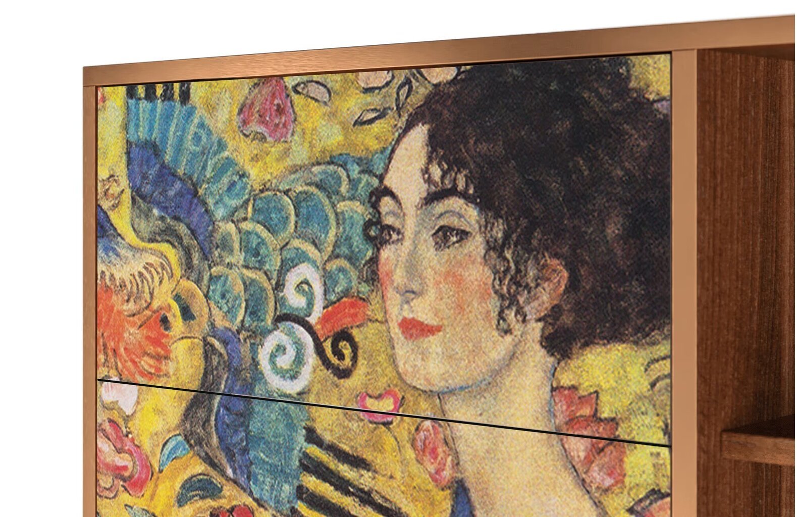 Puhvetkapp BS2 Lady With Fan By Gustav Klimt L 125 cm, pähkel hind ja info | Kummutid | kaup24.ee