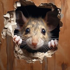 Наклейка 3D мышь в норе - забавное украшение цена и информация | Декоративные наклейки | kaup24.ee