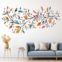 Стилизованное дерево на стикере с цветными листьями - декор стены цена и информация | Декоративные наклейки | kaup24.ee