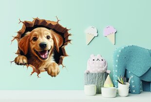 3D Стикер Собака - Иллюзия Трещины на Стене цена и информация | Декоративные наклейки | kaup24.ee