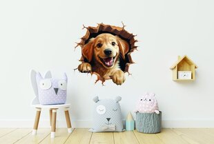 3D Стикер Собака - Иллюзия Трещины на Стене цена и информация | Декоративные наклейки | kaup24.ee