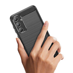 Карбоновый чехол для Samsung Galaxy A55 - черный цена и информация | Чехлы для телефонов | kaup24.ee