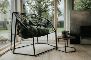 Маленький стул Nuuk королевского размера, 166x110h132 cm, черный цена и информация | Садовые стулья, кресла, пуфы | kaup24.ee