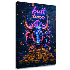 Seinapilt Bull ja bitcoinid цена и информация | Настенные деревянные декорации | kaup24.ee