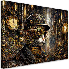 Seinapilt Steampunk stiilis kass цена и информация | Картины, живопись | kaup24.ee