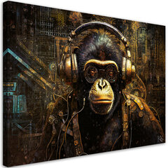 Seinapilt Šimpans kõrvaklappidega hind ja info | Seinapildid | kaup24.ee