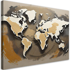 Seinapilt Retro maailmakaart цена и информация | Картины, живопись | kaup24.ee