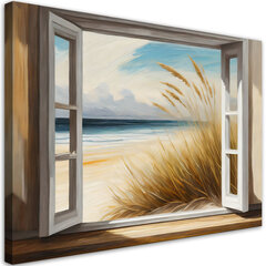 Seinapilt Tee randa, vaade aknast hind ja info | Seinapildid | kaup24.ee