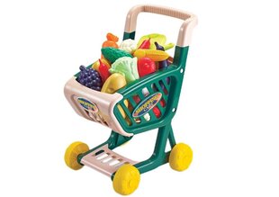 Laste ostukäru köögiviljadega, roheline hind ja info | Tüdrukute mänguasjad | kaup24.ee