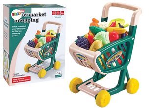 Laste ostukäru köögiviljadega, roheline hind ja info | Tüdrukute mänguasjad | kaup24.ee