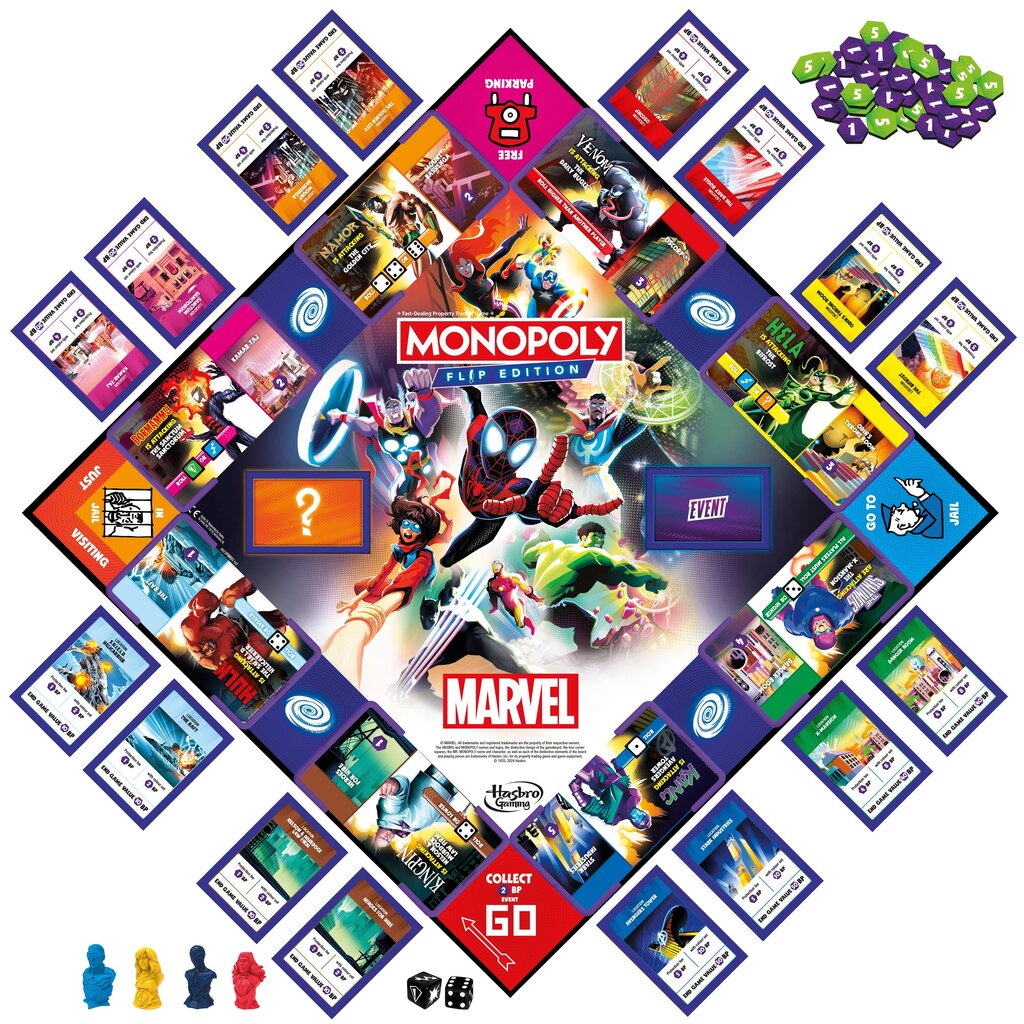 MONOPOLY Lauamäng Marvel Flip (inglise keeles) hind ja info | Lauamängud ja mõistatused | kaup24.ee