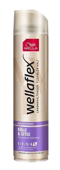 Juukselakk Wellaflex Fulle&Style, eriti tugev hoidmine, 250 ml цена и информация | Viimistlusvahendid juustele | kaup24.ee