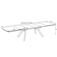 Раскладной обеденный стол Podrez ROBAT 160, irony mat цена и информация | Кухонные и обеденные столы | kaup24.ee