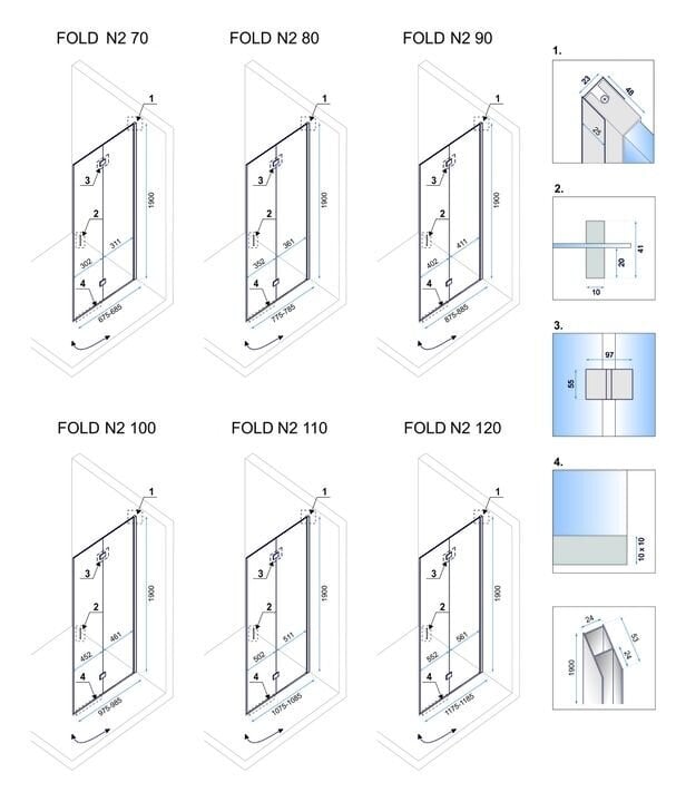 Modulaarne dušikabiin Rea Fold N2 цена и информация | Dušikabiinid | kaup24.ee