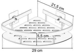 угловая полка, черная цена и информация | Аксессуары для ванной комнаты | kaup24.ee