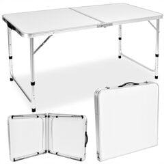 Kokkupandav laud, 120x60x69 cm, valge hind ja info | Matkamööbel | kaup24.ee