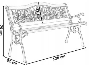 чугунная садовая скамейка тюльпан цена и информация | Комплекты уличной мебели | kaup24.ee