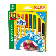 Markerid lastele SES First 00299, 8 värvi hind ja info | Arendavad mänguasjad | kaup24.ee