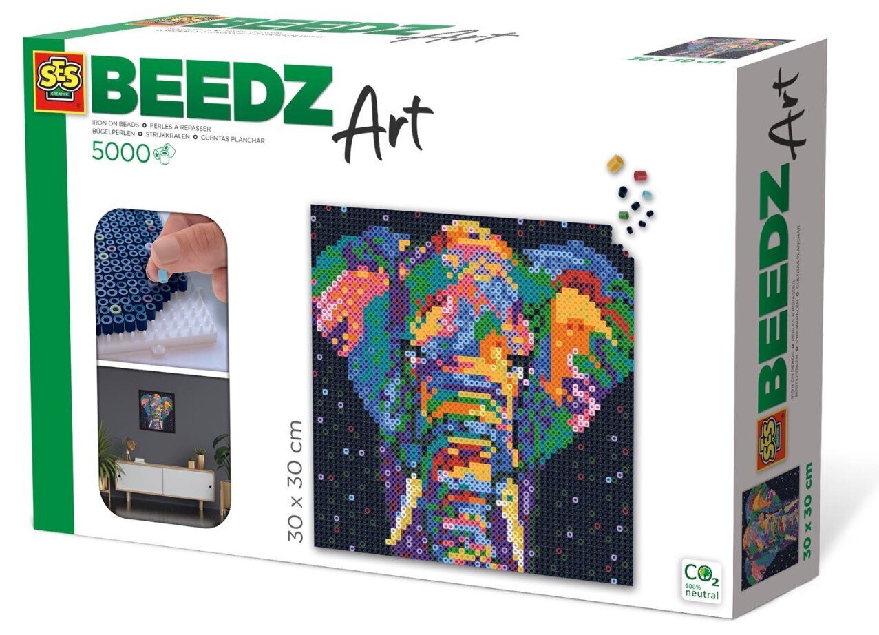 Helmestega mosaiik SES Creative BeedzArt Fancy Elephant 06012 цена и информация | Arendavad mänguasjad | kaup24.ee