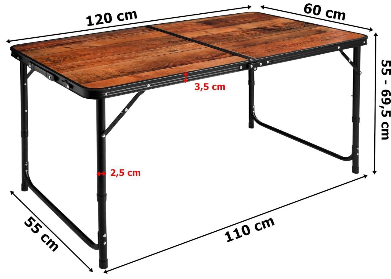 Kokkupandav reisikomplekt 120x60 cm hind ja info | Matkamööbel | kaup24.ee