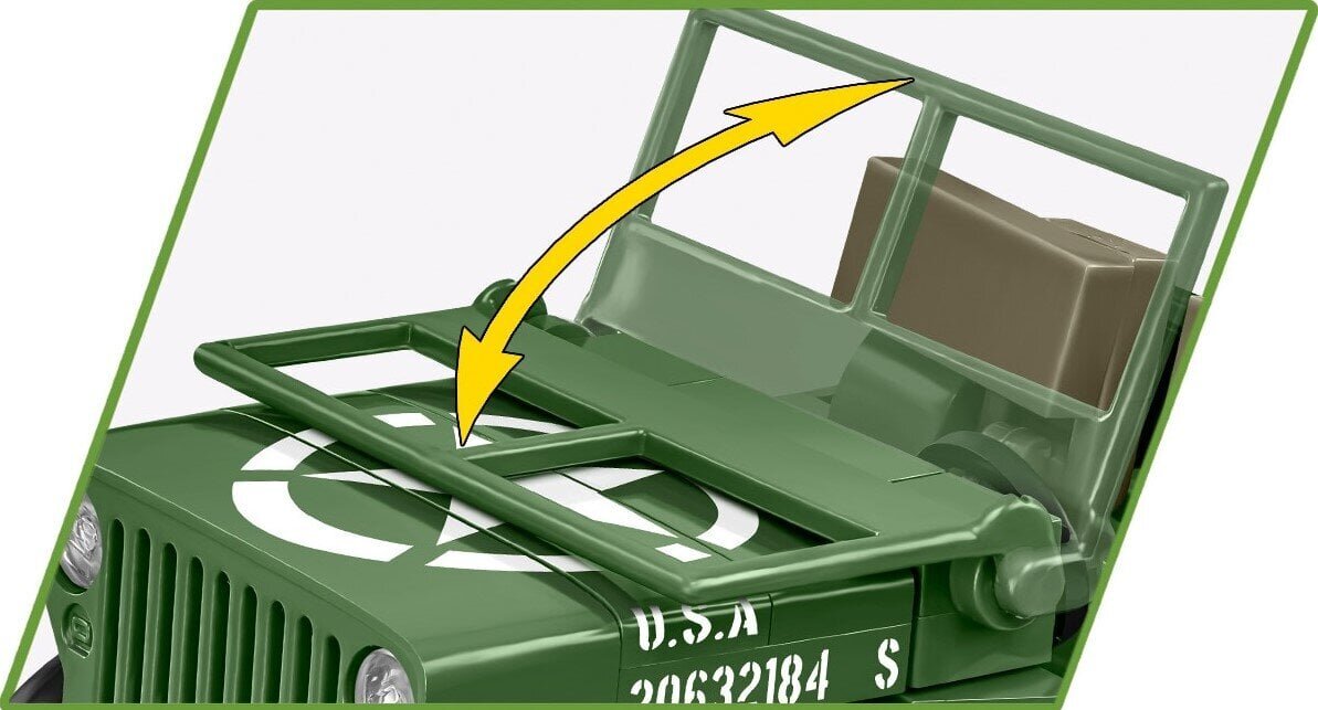 Cobi HC WWII Willys MB ja haagis 200kl 2297 цена и информация | Klotsid ja konstruktorid | kaup24.ee