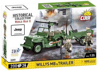 Cobi HC WWII Willys MB ja haagis 200kl 2297 hind ja info | Klotsid ja konstruktorid | kaup24.ee