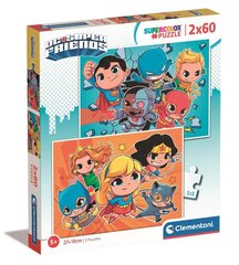 Mõistatuste komplekt DC Super Friends Clementoni, 21624, 2x60 tk hind ja info | Pusled | kaup24.ee