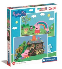 Pusle SuperKolor Peppa Pig Clementoni, 21622, 2x60 tk hind ja info | Pusled | kaup24.ee