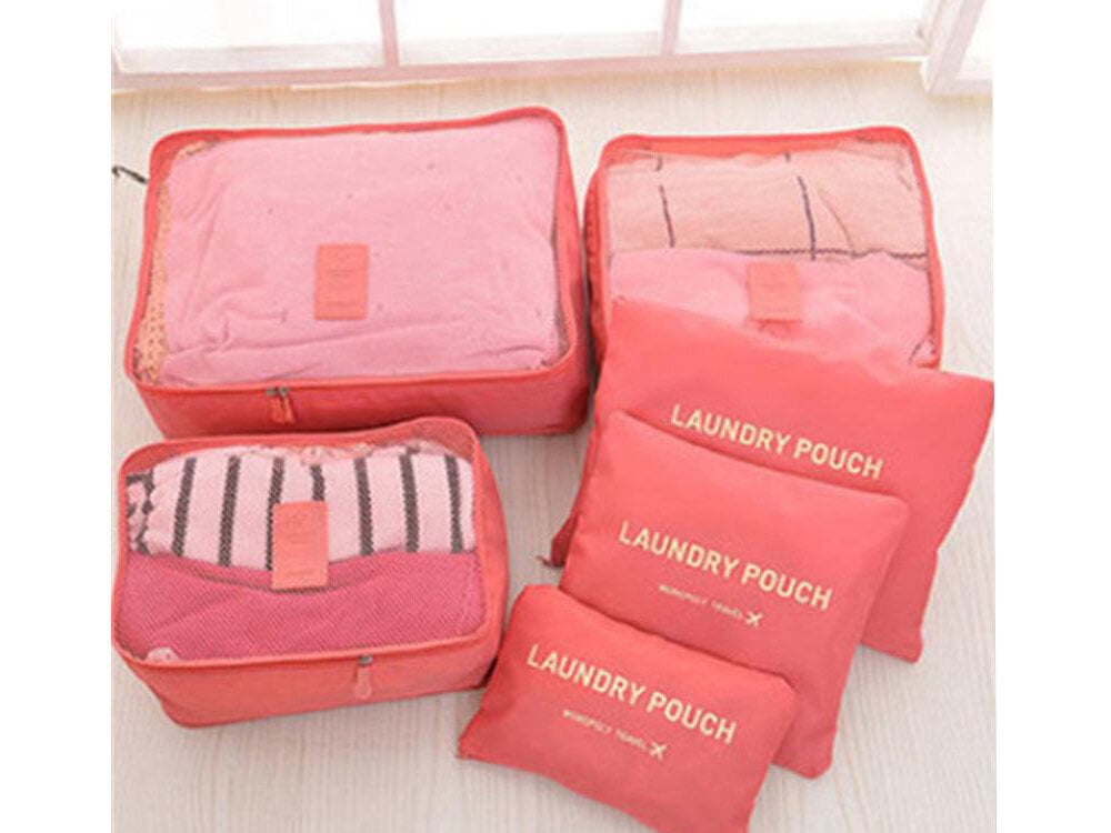 Kohvri organiseerija, 6 tk, roosa цена и информация | Kohvrid, reisikotid | kaup24.ee