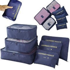 Набор тревел-чехлов для чемодана, 6 шт., синий цена и информация | Чемоданы, дорожные сумки | kaup24.ee