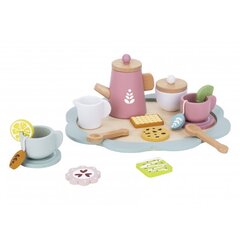 Деревянный чайный набор 21 предмет, Tooky Toy цена и информация | Игрушки для девочек | kaup24.ee