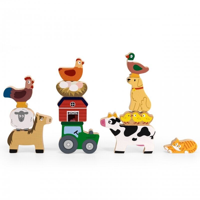 Kujukeste komplekt taluloomad Viga, 12 tk hind ja info | Imikute mänguasjad | kaup24.ee