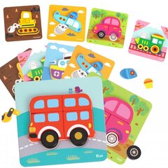 Puidust Montessori pusle Woopie, sõidukid hind ja info | Arendavad mänguasjad | kaup24.ee