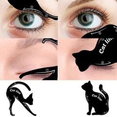 Multifunktsionaalne silmade värvimise šabloon Cat Eye Card, 2 tk цена и информация | Кисти для макияжа, спонжи | kaup24.ee